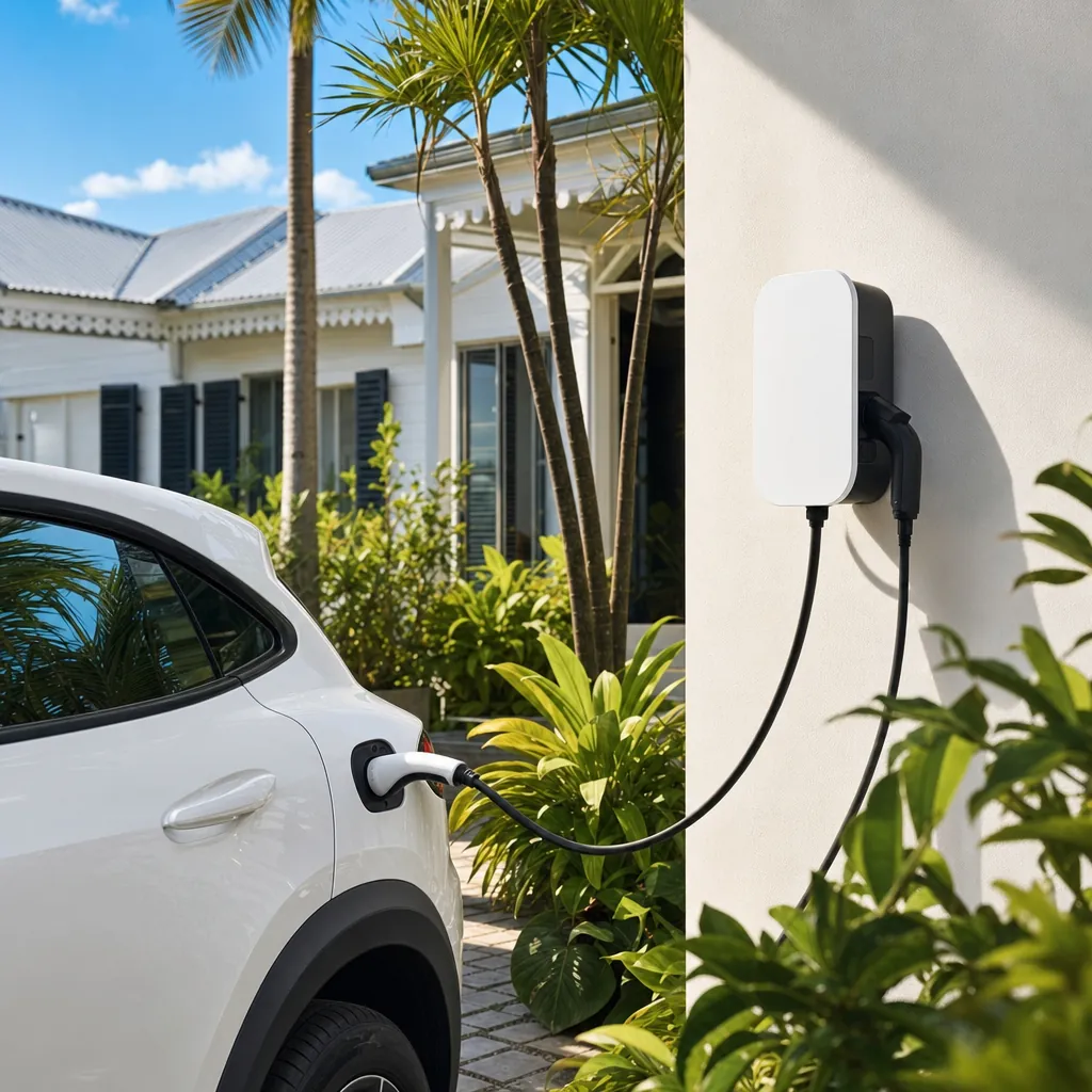 Borne de recharge installée à domicile en Martinique